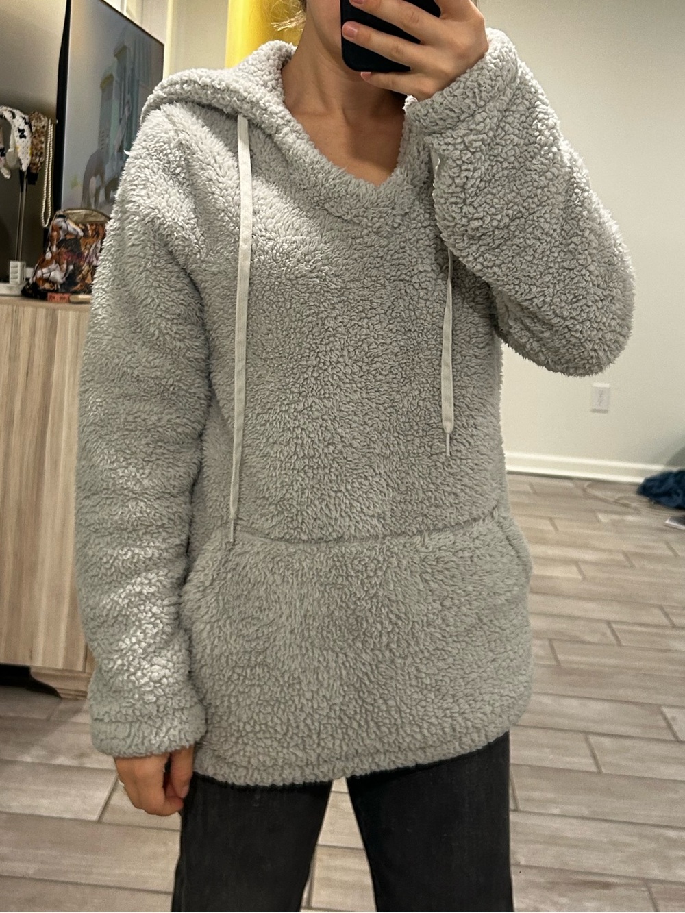 Pink Lily Light Gray Size Small Super Soft Hoodie